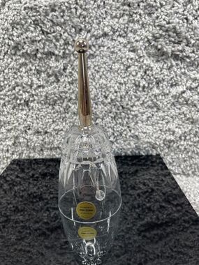 Princess House Genuine Lead Crystal Clear Glass Bell Gold Plated Handle